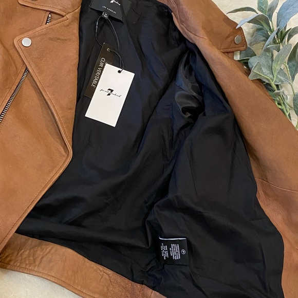 Sold New 7 For All Mankind Genuine Leather Jacket - Picture 4 of 7